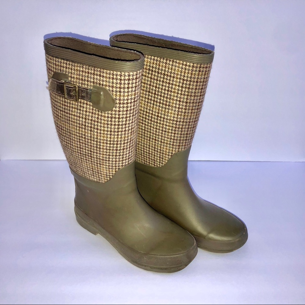 J.Crew Plaid Rain boots